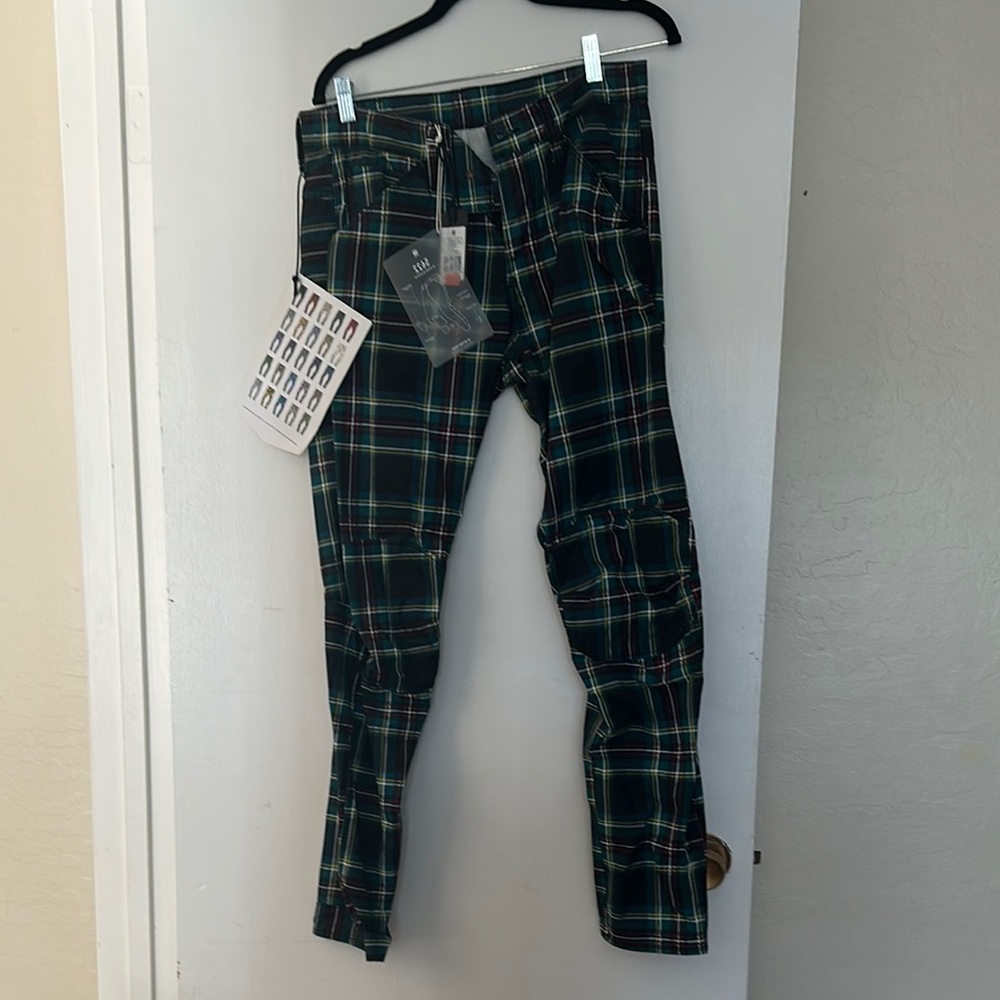 Men's Plaid Pants - Green and Black